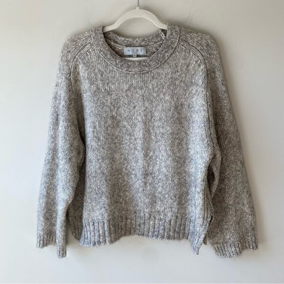 NHBT Inhabit Cotton Yak Blend Oatmeal Slouchy Oversized Sweater Size S Casual - Picture 1 of 9